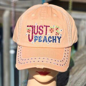 Ladies Peach Just Peachy BLING Hat NEW